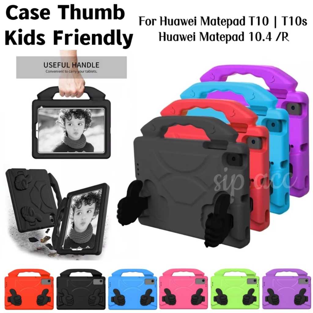 Huawei Matepad 10.4 / Matepad T10 / T10s / 9.7 นิ้ว 10.1 เคสแท็บเล็ตสําหรับเด็ก Tab ยืน Thumb SoftCa