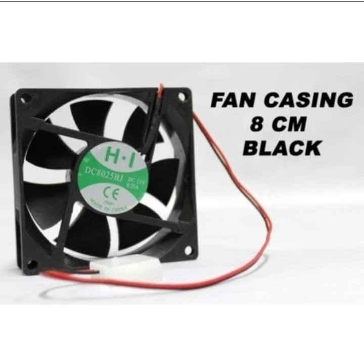 PC Casing Fan 8cm 80mm Case Black Cooling Cooler Desktop Molex - ercomp2