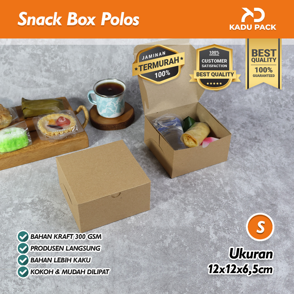 เนื้อหา 50 ชิ้นกล่องขนมกล่องคราฟท์ขนมเค้ก 12x12 | ธรรมดาหนา&แข็ง | 300 แกรมม | ไซส์ S 12x12