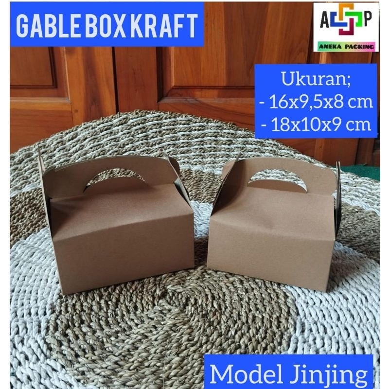 Kraft Gable Box UK: 16x9.5x8 cm/ Snack Box/ Gift Box/ Carrying Case9.5