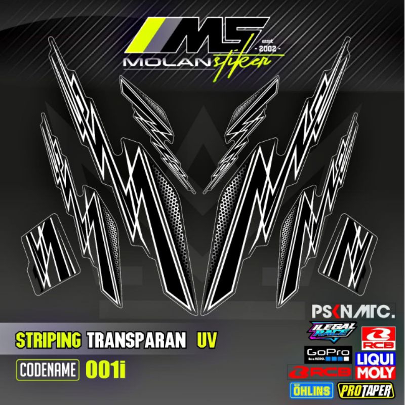 Decal สติกเกอร์ Striping Variation โปร่งใส Uv F1ZR 110 2 Tak Y 110 SS SS TWO Y 125 ZR Yamaha F1zr Po