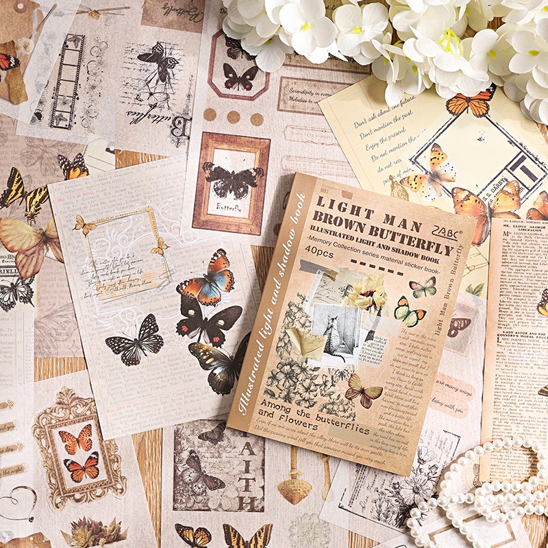 [Artopia] สติ๊กเกอร์ 40 แผ่น + Deco Paper Book LAS Sticker Deco Paper Sticker Paper Aesthetic Retro 