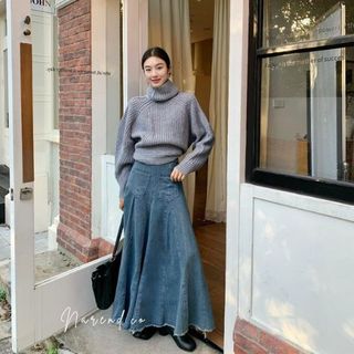 Narend.co J76 Ready Stok Rok Kulot Denim Wanita HW Halus Lembut Highwaist Quality