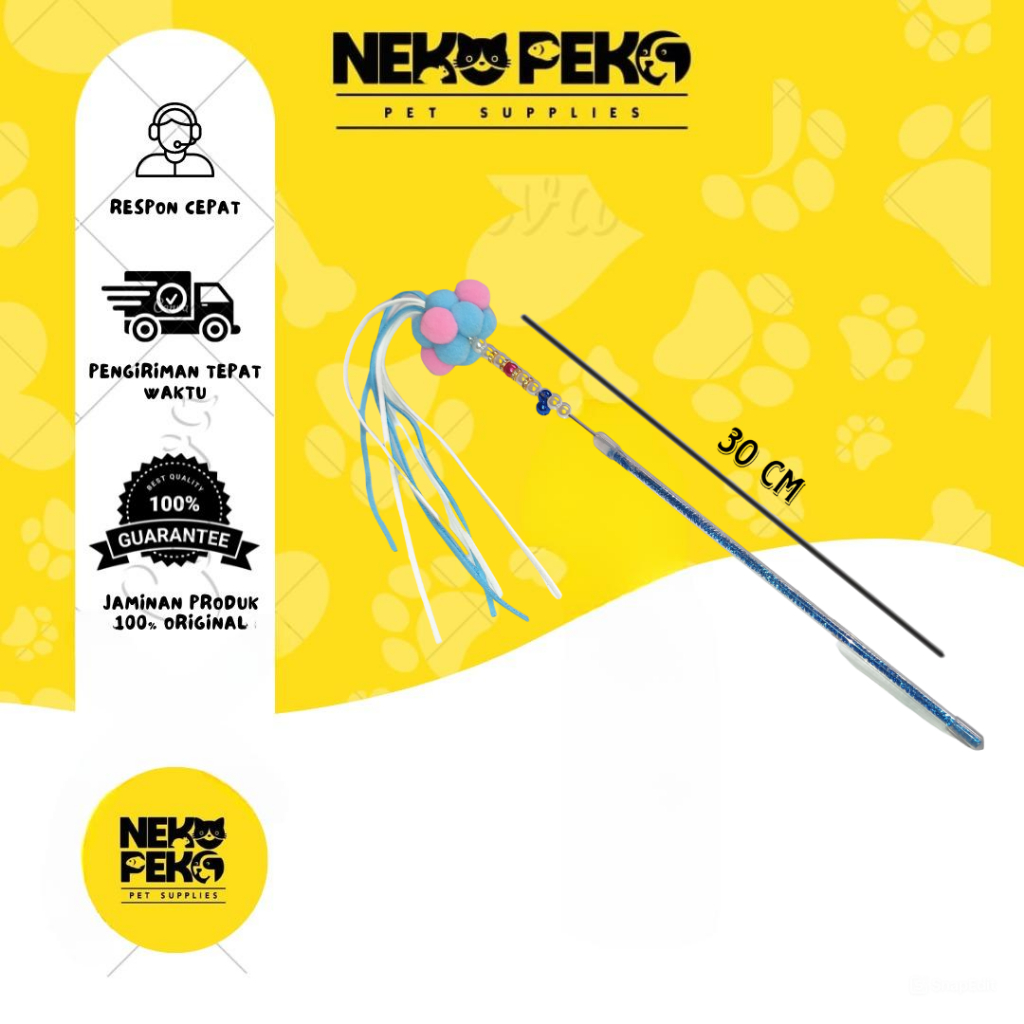 ของเล่นแมว Glitter Stick POM พู่ (RANDOM) / Cat Teaser Glitter