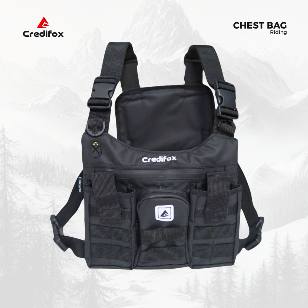 CREDIFOX กระเป๋าป้องกันหน้าอกกันน้ําสําหรับผู้ชายและผู้หญิง - กระเป๋าคาดหน้าอกขี่ - กระเป๋าคาดหน้าอกวิ่งเทรล