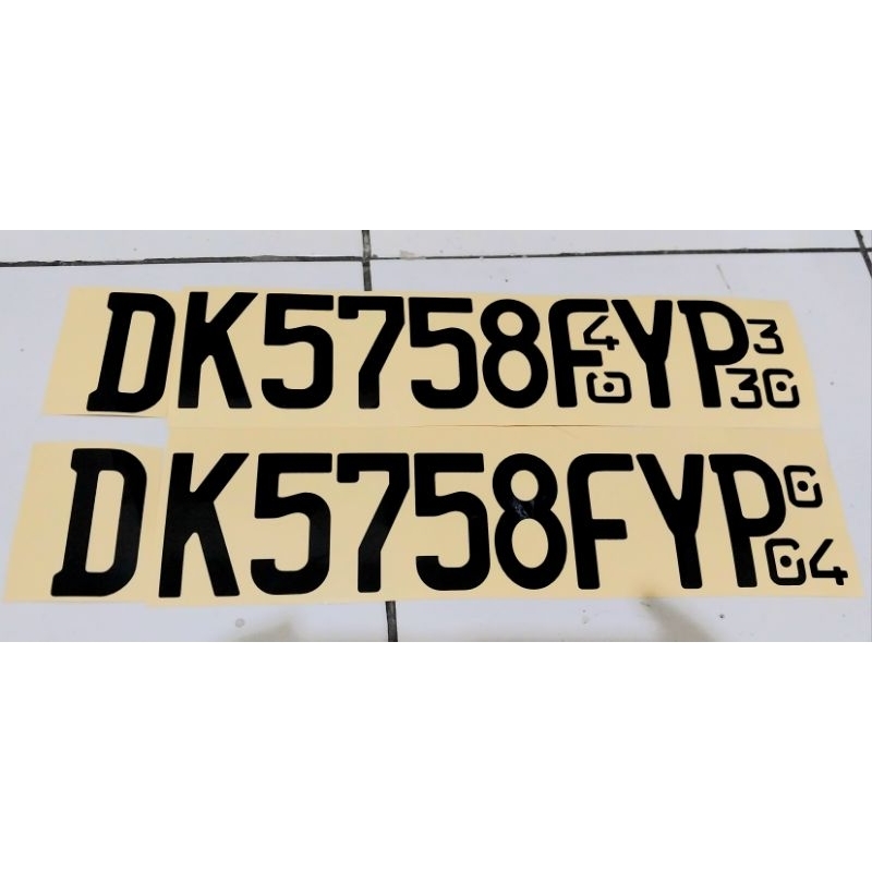 ใหม่ FONT CAR AND MOTORCYCLE NUMBER PLATE STICKERS AND STANDARD FONT PAIR