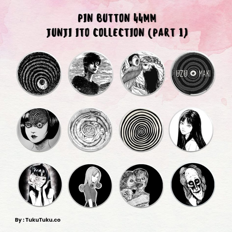 เข็มกลัด Pin 44mm Junji Ito Collection / Badge 44mm Junji Ito Collection / ปุ่มพิน 44mm Junji Ito Co