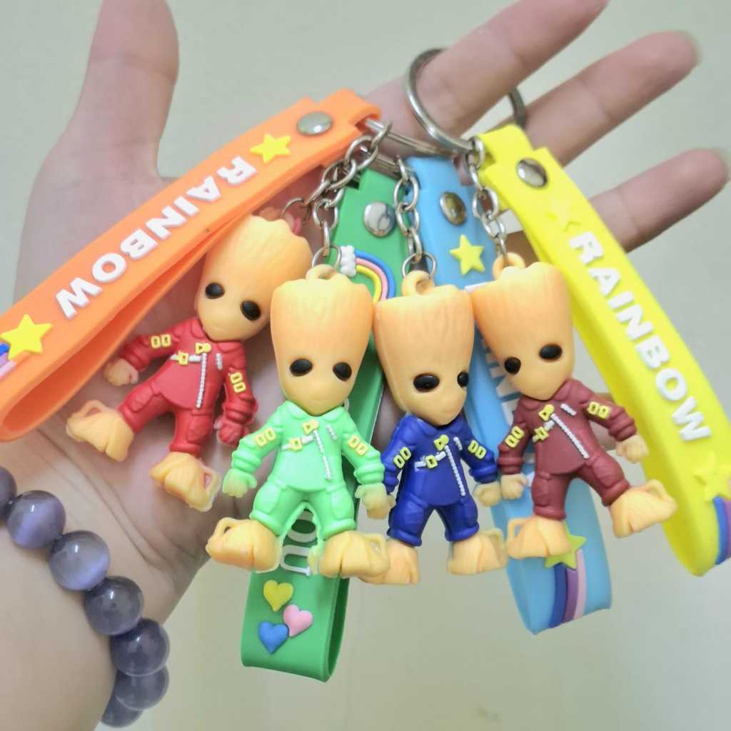 พวงกุญแจตัวอักษร GANTUNGAN Baby Groot / พวงกุญแจ marvel Groot (กระบองเพชร)
