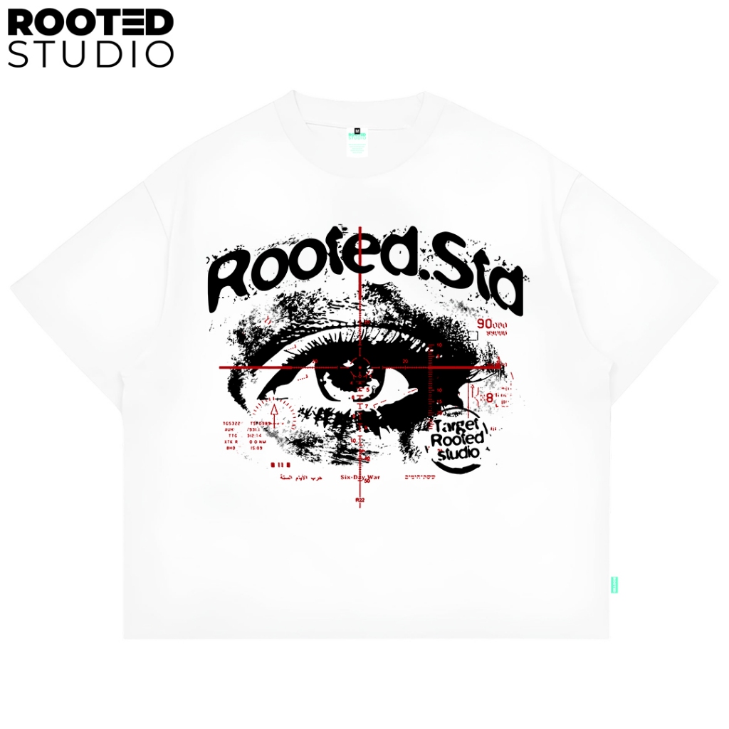 Rooted Studio Boxy Fit เสื้อยืดขนาดใหญ่ Fit Black Soul ผู้ชายและผู้หญิง