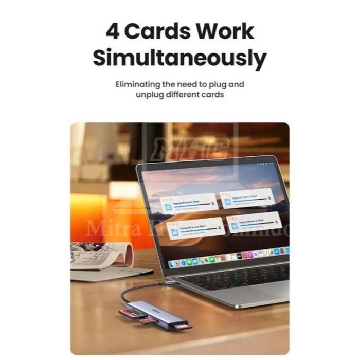 CARD READER TYPE C TO MEMORY CARD สําหรับ SD, MICRO SD, SDXC, SDHC UGreen PN 15307