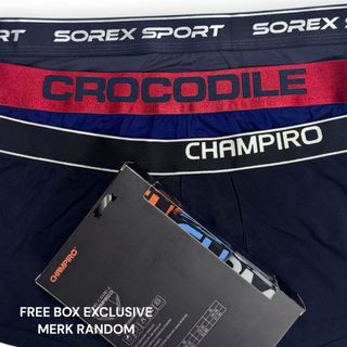 Celana dalam pria / Boxer Pria premium Isi 3 pcs / Bahan Elastis