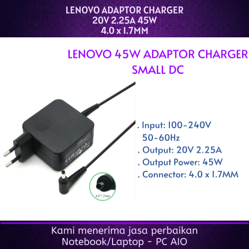 LENOVO 20v 2.25a 100S 100S--11IBY 80YN B50-10 100S-14IBY 110-14ISK 110-14IBR 100-15IBD 11-15IBR 100-