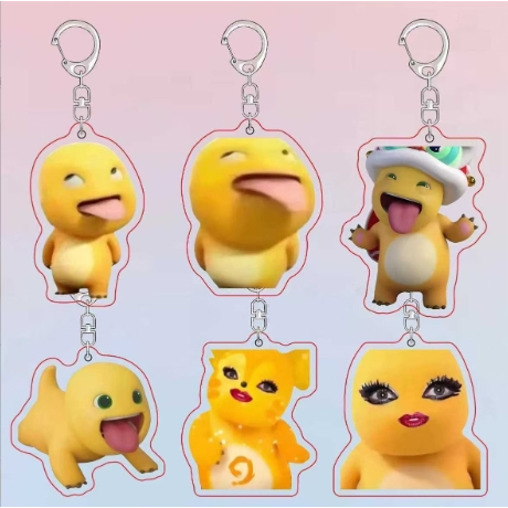 GANTUNGAN Nailong KeyChain 2 ด้าน Dino Yellow Acrylic / Acrylic KeyChain Cute Meme