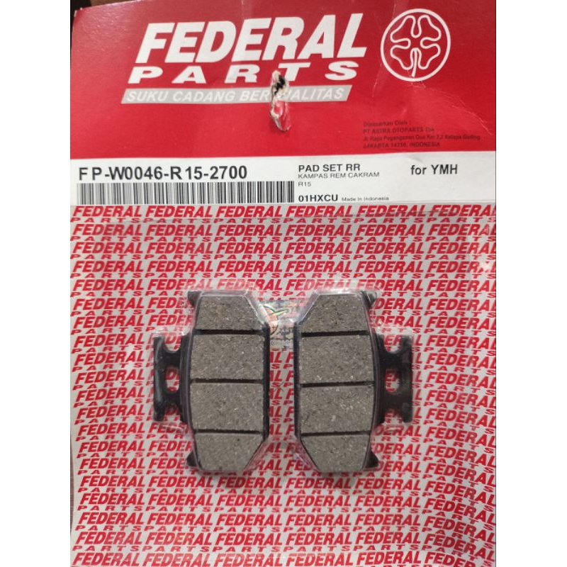ผ้าดิสเบรคหลัง R15 WR155 XSR 155 อะไหล่ Federal FP-W0046-R15-2700