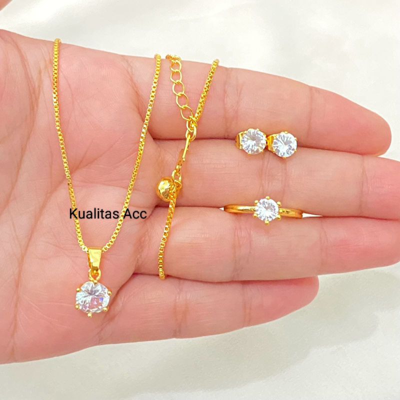 MATA Xuping Italy Single Eye Jewelry Set, Copper Plated