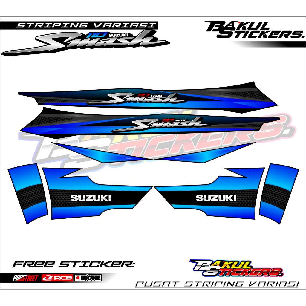 SUZUKI SMASH 110 VARIATION STRIPING / SUZUKI SMASH 110 MOTORCYCLE STICKER LIST