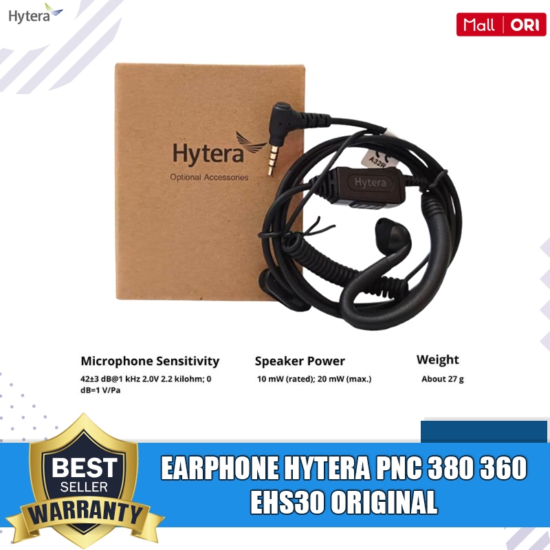 HYTERA หูฟัง PNC 360 PNC 380 Earset Hytera EHS 30 Ehs 30 แฮนด์ฟรีเดิม