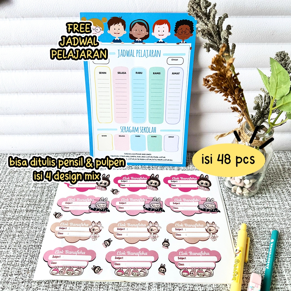 BOOK LABEL STICKERS (ตอนที่ 4 = SB 151 - SB 200) / BOOK LABELS / NAME STICKERS / JUMBO PUMPKIN TEXTB