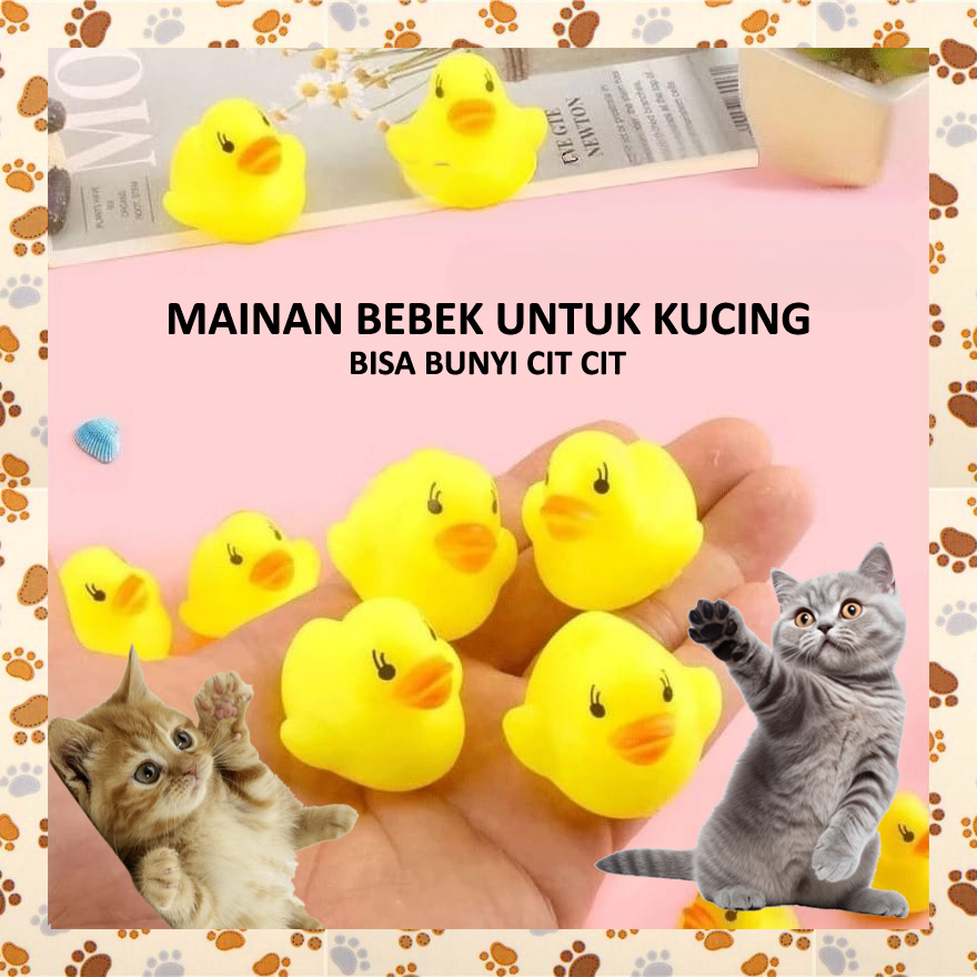 D73AB1 ของเล่นแมว DUCK SOUND CIT กัดนกหวีดที่มีสีสันน่ารักลูกสุนัขสัตว์เลี้ยง Anti Stress Bosan