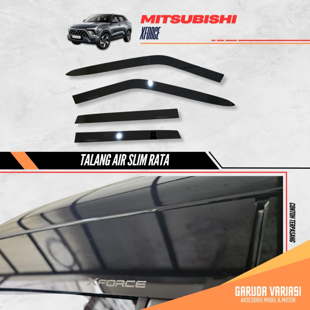 แบนรุ่นรถ Gutter SLIM RAATA XFORCE สีดํา Slim Mitsubishi XFORCE ประตู VISOR Slim Premium XFORCE
