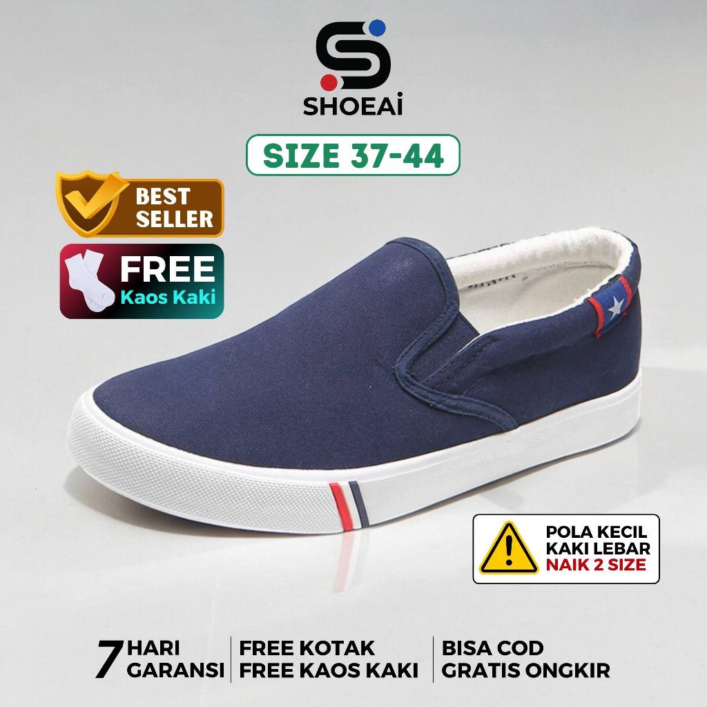 EXCLUSIVE SHOEAI STAR SLIP ON รองเท้าลําลองสําหรับผู้ชายและผู้หญิง TRENDY RUBBER SOLE