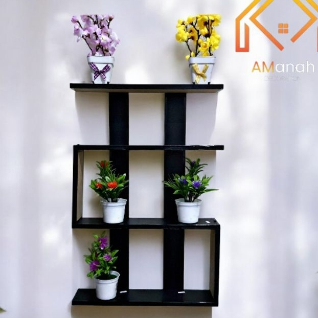 MINIMALIST WOODEN WALL SHELF CODE RKA012 - MULTIPURPOSE WOODEN DISPLAY SHELF - WALL SHELF NUMBER 012
