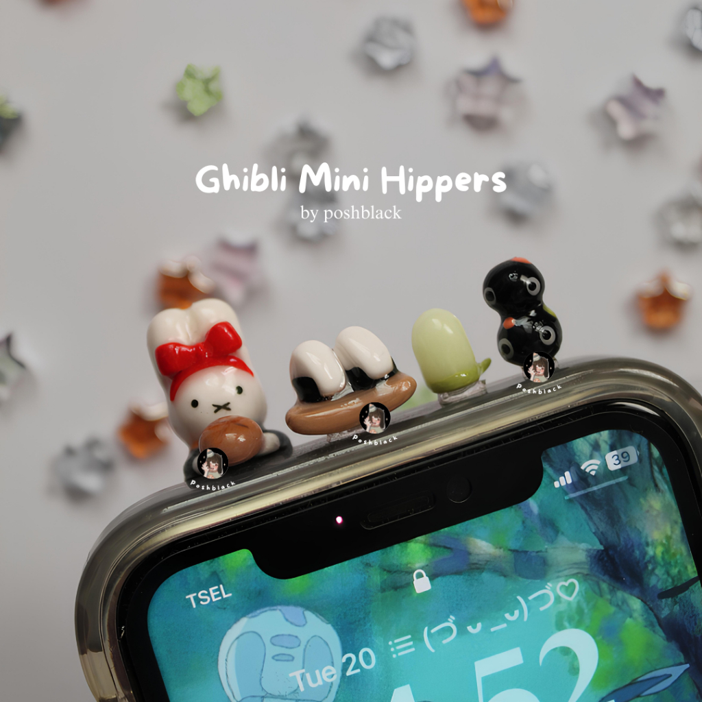หรูหราสีดํา | Ghibli Mini Clay Hippers (ทํามือ)