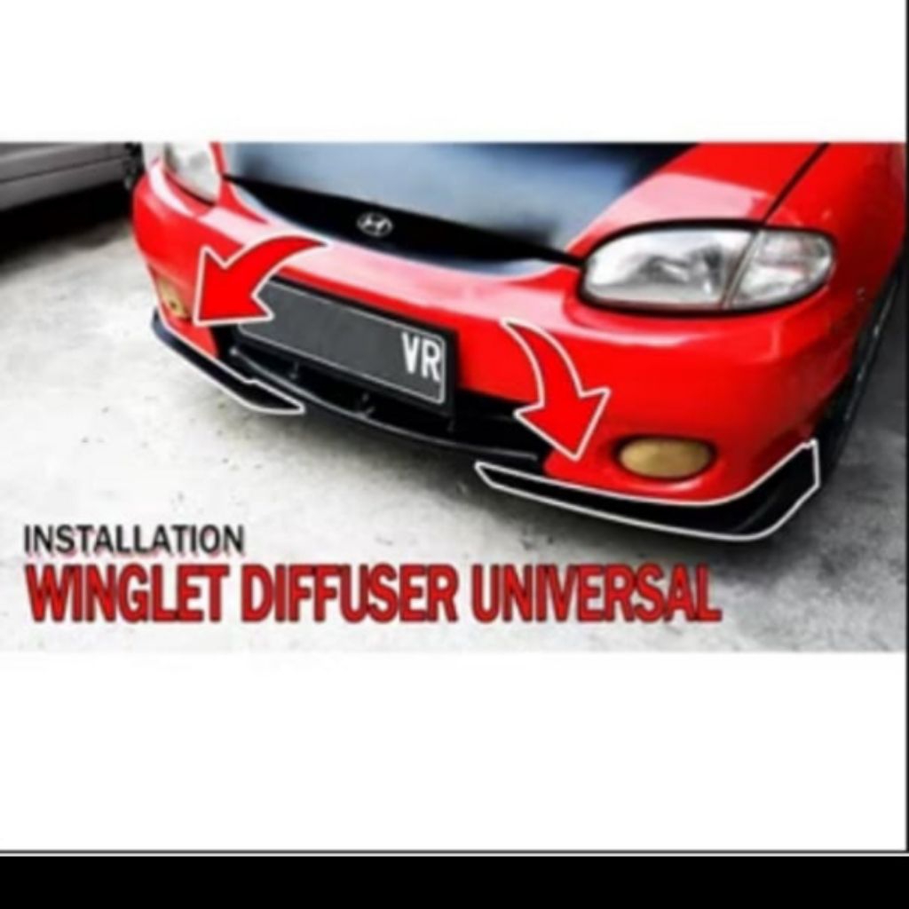 Front Winglet Bumper Diffuser Universal Car Bumper Lips