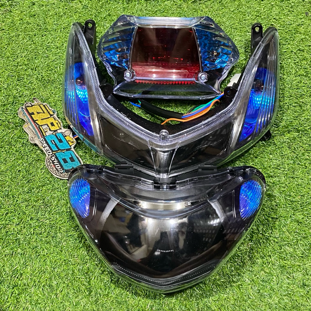 ไฟหน้า - ไฟป้าย TURN - ไฟมอเตอร์ไซค์ (MIO SMILE) มาตรฐานรุ่น CUSTOM BLUE GEN-A / HEADLAMP - TURN LIGHTS - MOTORCYCLE PNP STOPLAMP (MIO) มาตรฐานที่สมบูรณ์) รุ่น BLUE GEN-A SMILE LIGHTS)