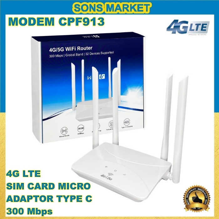 Wireless Wifi Modem Router 4G LTE CPF913 300mbps รองรับซิมการ์ด Wifi Modem Hotspot Router CPF-913