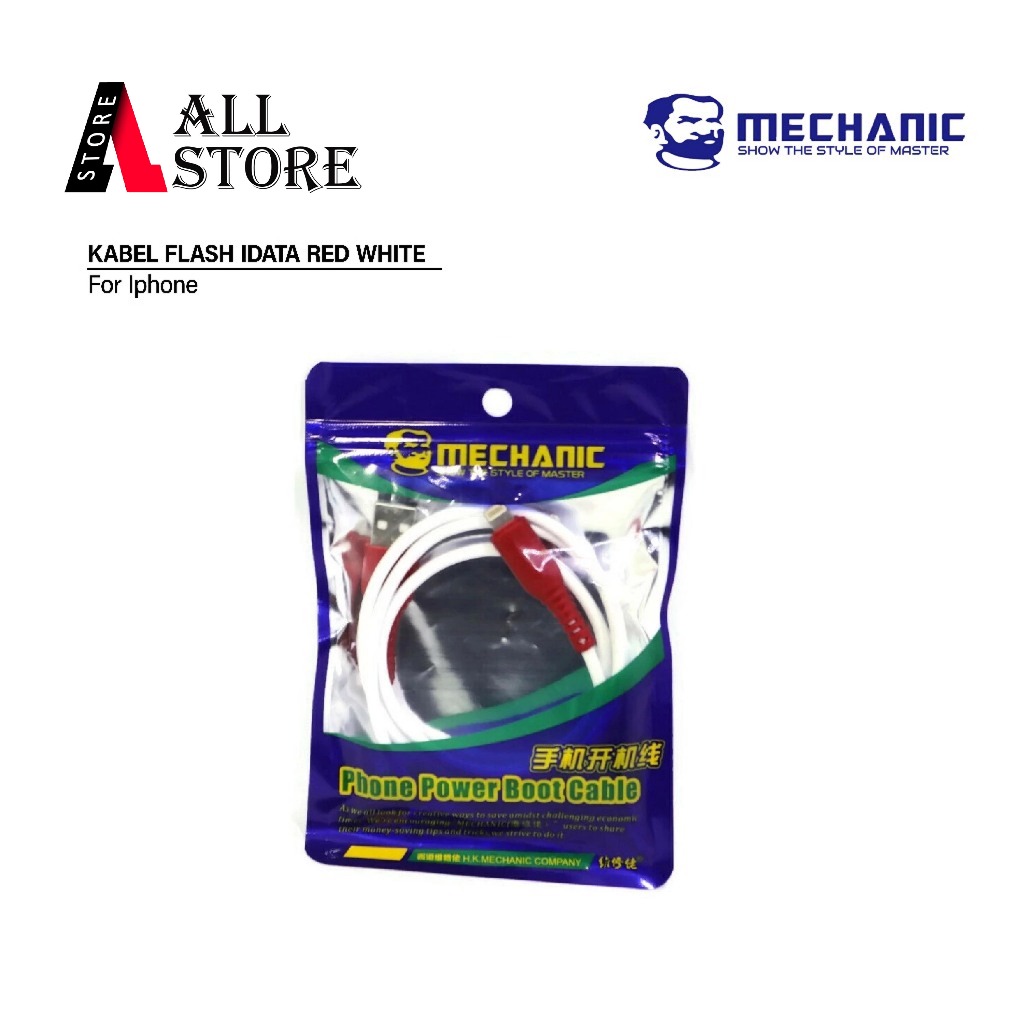 MECHANIC IDATA FLASH CABLE สําหรับ APPLE RED WHITE ORIGINAL