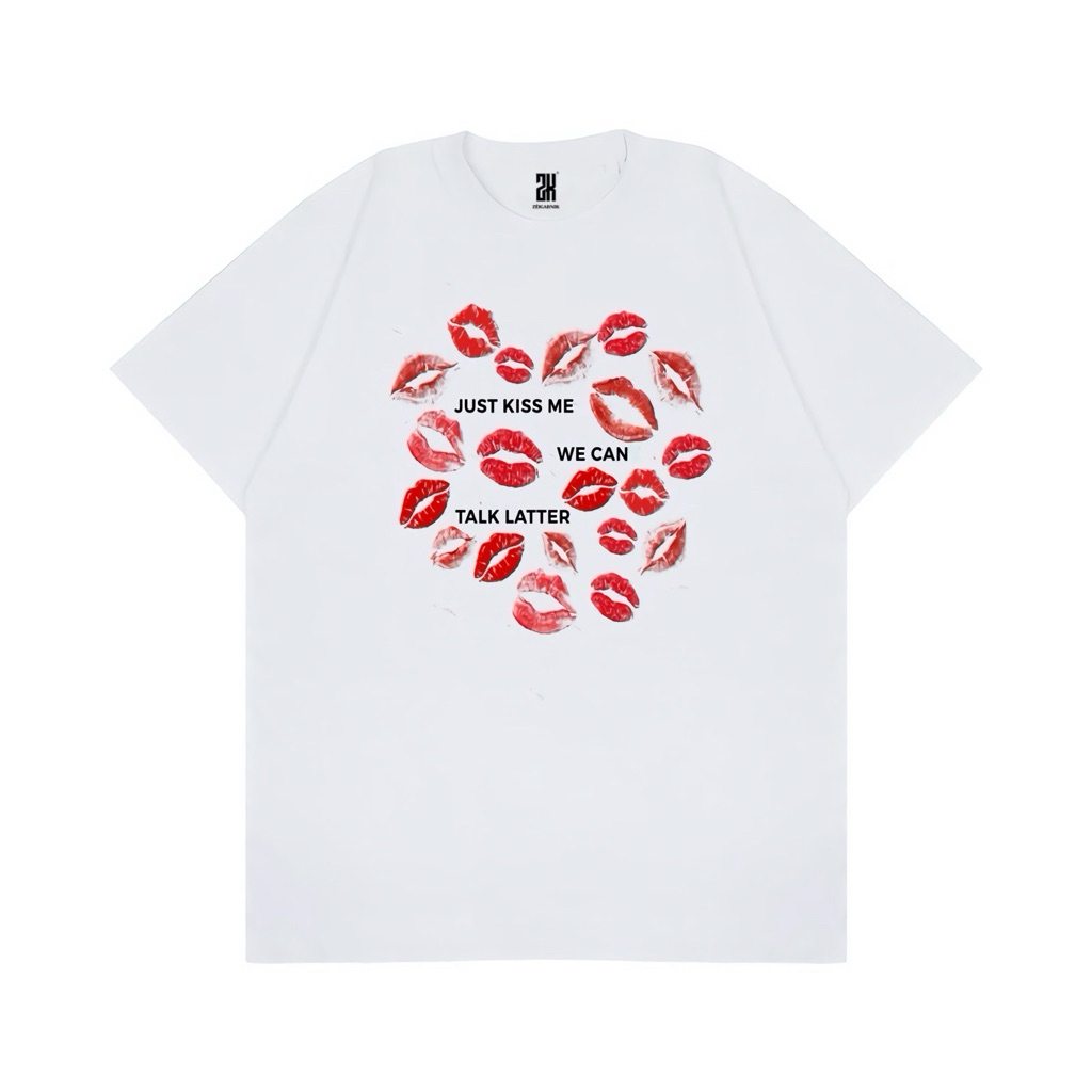 เสื้อยืด Zéigarnik Just Kiss Me หวีขาวดํา24s