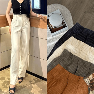 Oro Pants Stripe - By Outfit Loose Stripe Pants for Women, Anti-Wrinkle, Korean Style