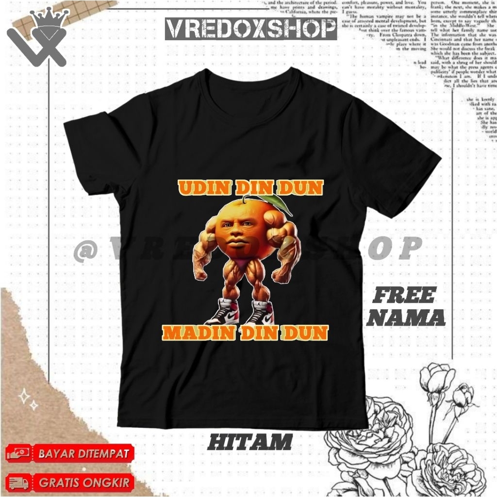 เสื้อยืดท็อปเด็กกับ Anomali Braintot Udin Din Dun Madin din Dun Motif / Anomali Udin Dun Man เสื้อ O