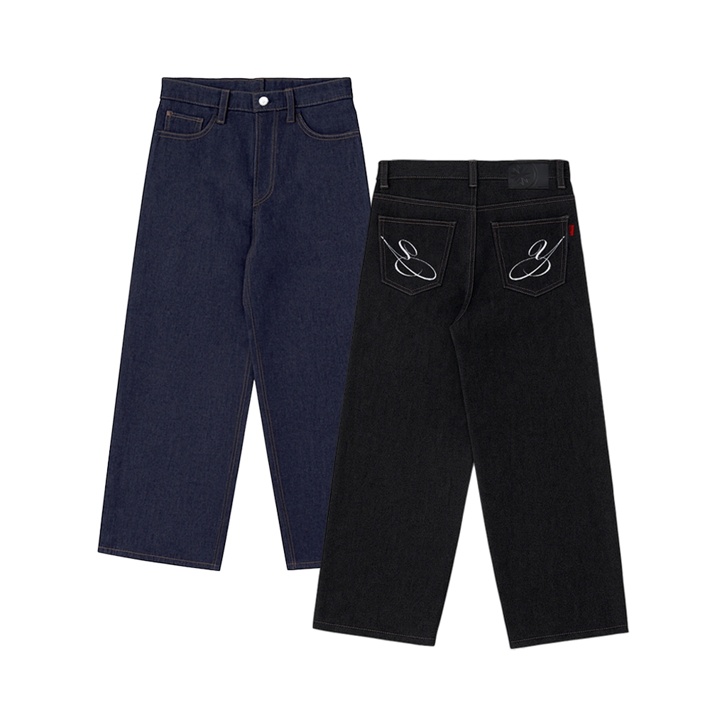 BAGGY PANTS RAW DENIM | GREEK GREEK | ไม่จํากัดเพศ ไม่จํากัดเพศ ไม่จํากัดเพศ | YIKESALLDAY