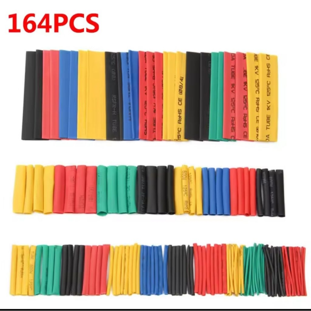 สายเบิร์น ปลอกพันสายไฟอเนกประสงค์แบบหดความร้อน 164ชิ้น