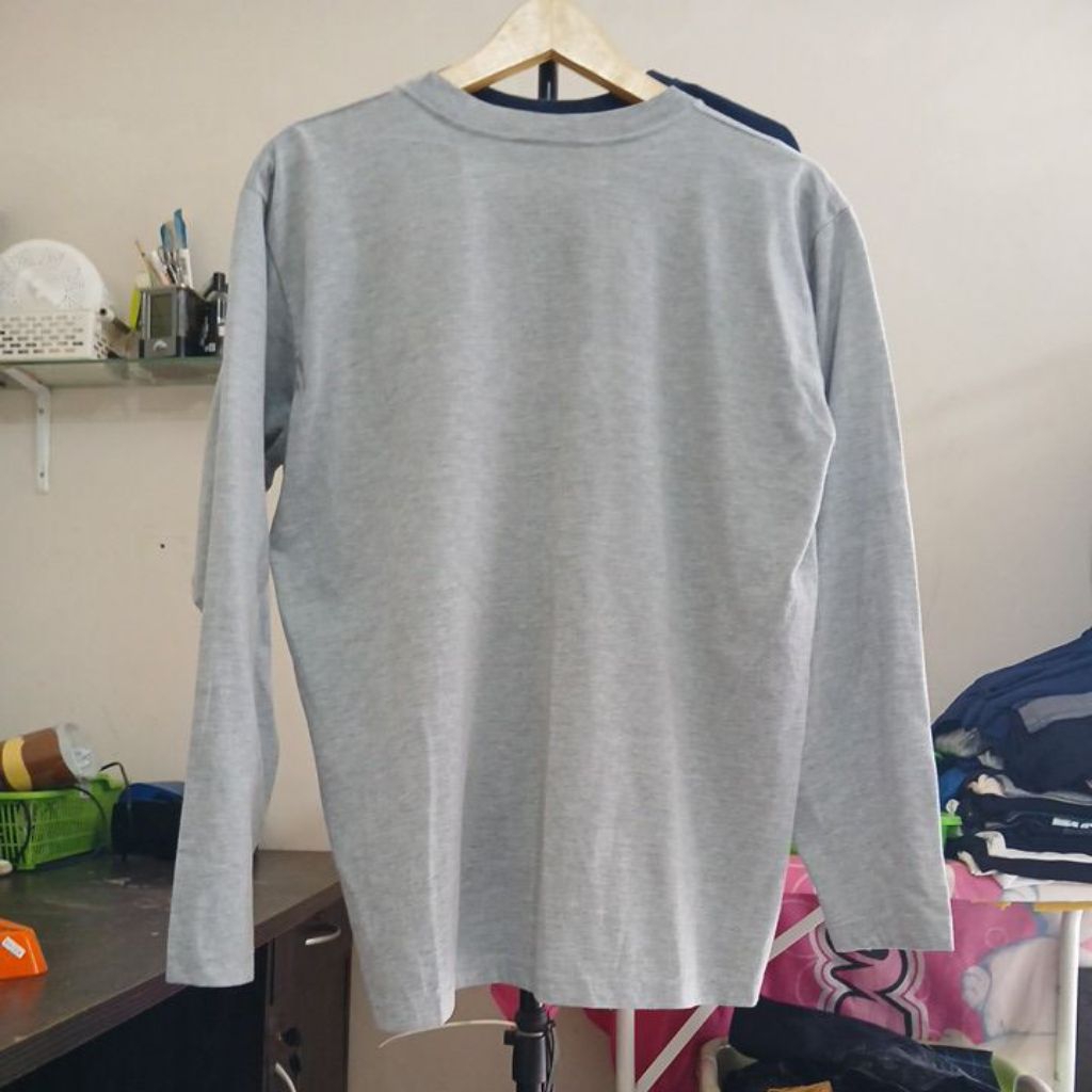 KATUN เสื้อยืดผ้าฝ้ายแขนยาว T!MB3RL4ND มือสอง สีเทาเดิมคอปกแข็งแรงในตัว size L LD 108cm Pjg 68cm เรี