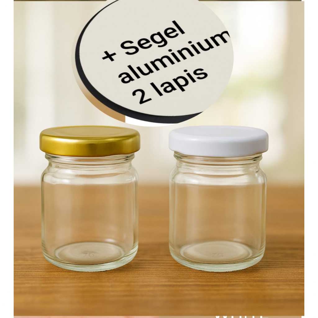 / 6 (NATURAL) 70 ML JAR + GOLD ZINC CAP / 70ML CYLINDER BOTTLE + CAP / 70ML GLASS JAR BOTTLE