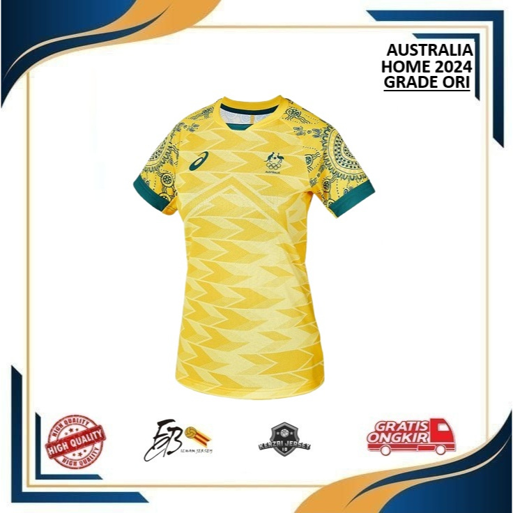 AUSTRALIA HOME 2024 FOOTBALL JERSEY เกรดเดิมคุณภาพสูง