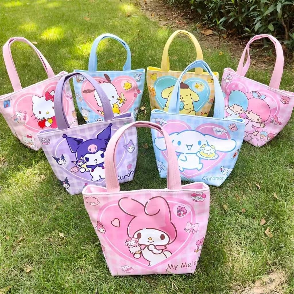 กระเป๋าถือ Kuromi กระเป๋าเครื่องสําอาง Sanrio My Melody Cinnamoroll Make Up Bag
