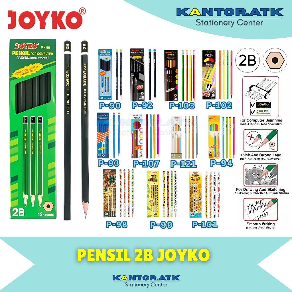 (1 แพ็ค) JOYKO Joyko 2B P-88 Pencil / Pencil Passes Lab Test Results - P88