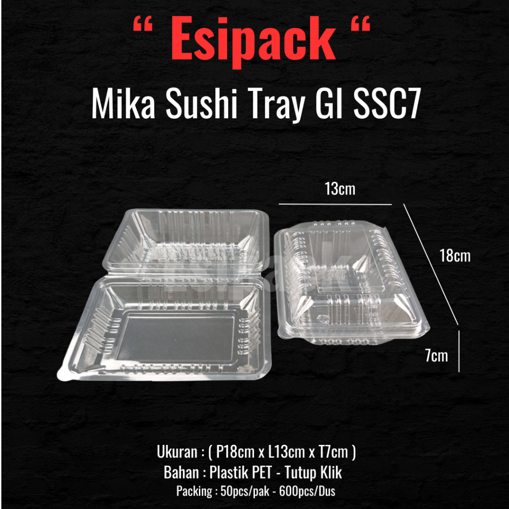 Mika Sushi Tray GI SSC7, กล่องข้าวเบนโตะ (50 ชิ้น)