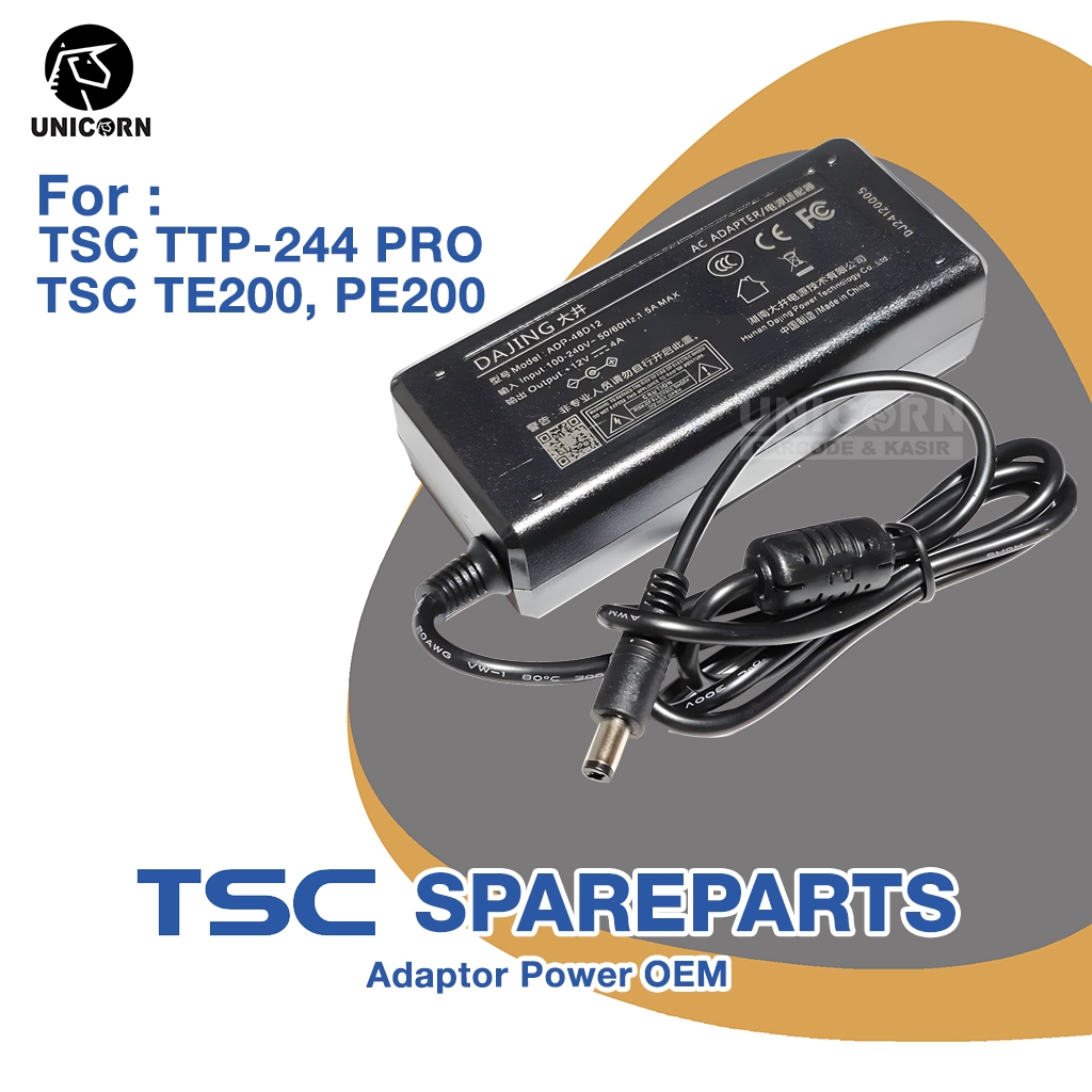 อะไหล่อะแดปเตอร์อะแดปเตอร์อะแดปเตอร์ไฟ 24V 2.5A - เครื่องพิมพ์บาร์โค้ดฉลาก TSC TTP244 TTP-244 PRO TE