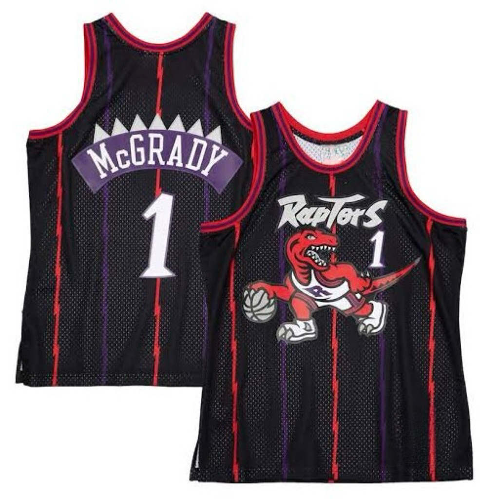 CLASSIC TORONTO RAPTORS 1 TRACY MCGRADY BLACK RELOAD BASKETBALL JERSEY