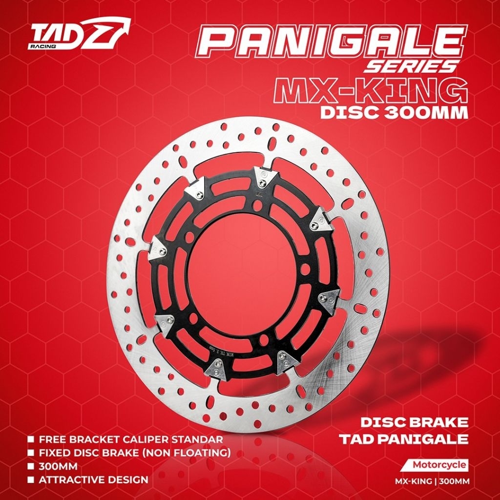 จานดิสเบรค Tad front Panigale series MX King 300mm รอบไม่ลอยสีดํา