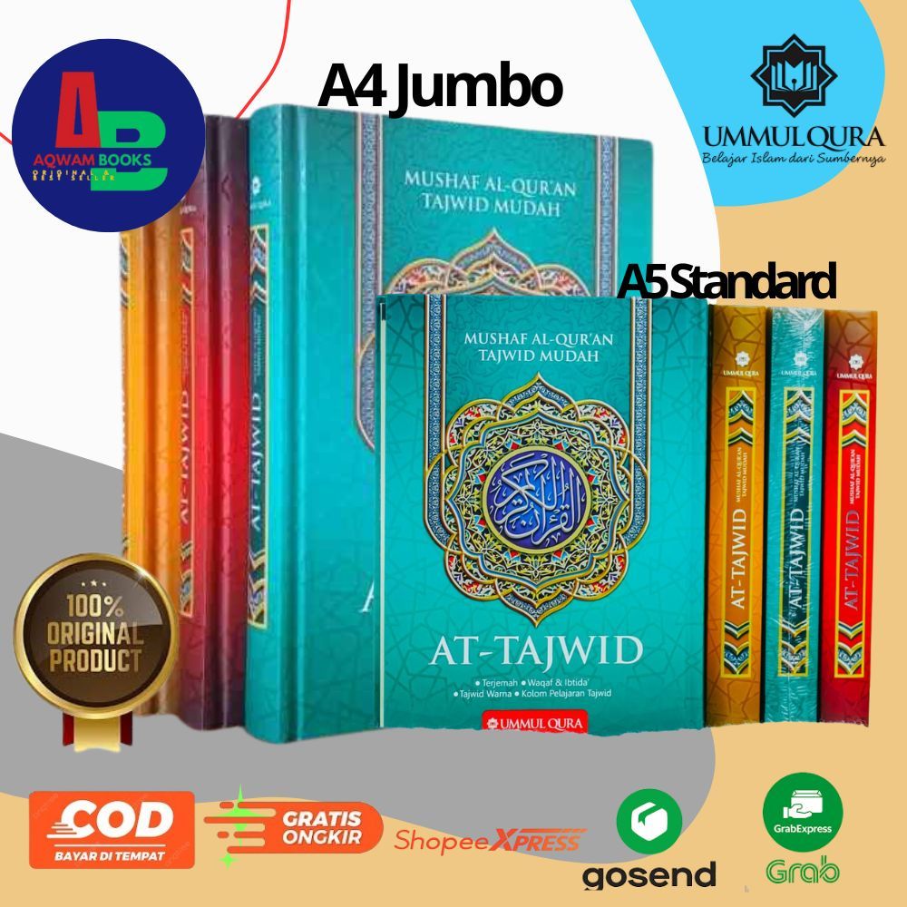 Mushaf Al-Quran At-Tajwid Color Waqf Ibtida Jumbo Size A4 & A5 Standard Mushaf At