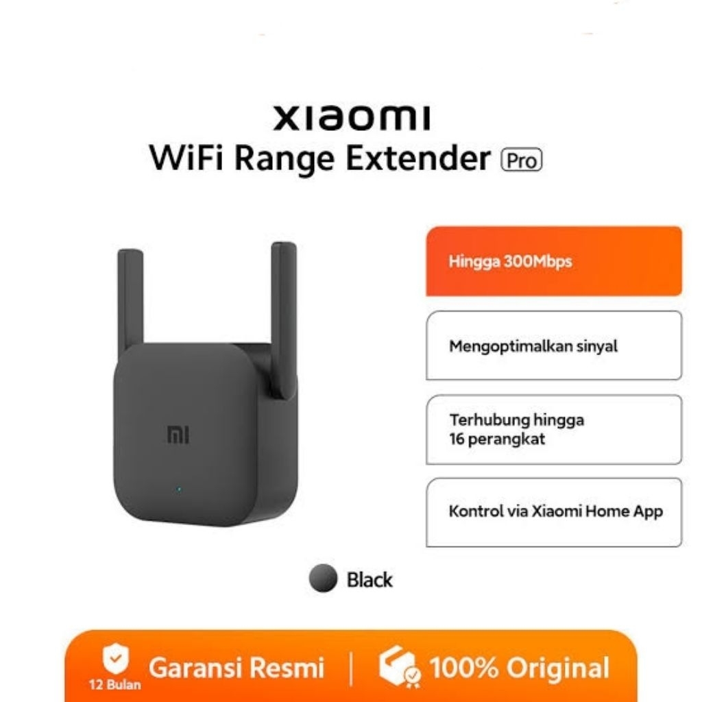 Xiaomi wi-fi range extender pro - เสาอากาศภายนอก 2 x 2 เสา 300 mbps (รองรับการใช้งาน mi home)