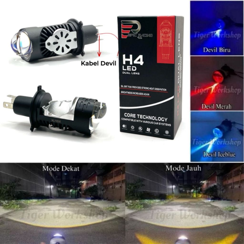 PREMIUM H4 LED ไฟหน้า ORIGINAL EPIC RACING ZE5/ZE5 PRO HIGH LOW AC DC PLUS FAN