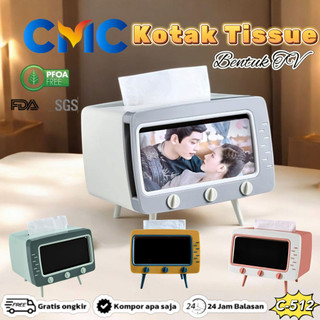 CMC[C-512]Kotak Tissue Box Organizer Bentuk TV Handphone Holder Tempat Tisu