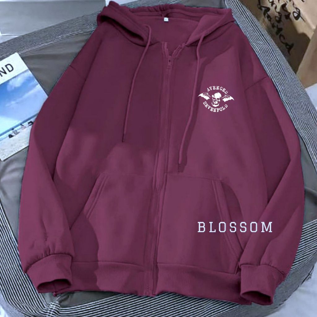 A7X Logo Jumbo Zipper Hoodie สําหรับผู้ชายและผู้หญิง L XL XXL XXXL XXXXL XXXXXL